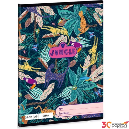 Füzet 20-32 A5 sima Ars Una Jungle (5062) 21 53610621 prémium minőségű füzet