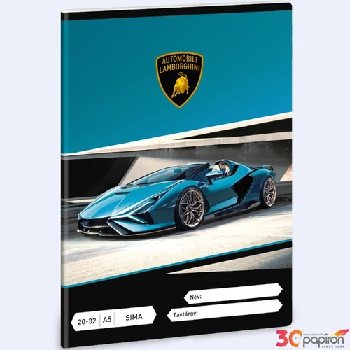 Füzet 20-32 A5 sima Ars Una Lamborghini (5336) 24 autó 53613363 prémium minőségű füzet