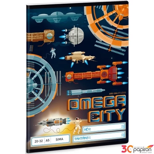 Füzet 20-32 A5 sima Ars Una Omega City - Űrhajós 19 (908) 93619080 prémium minőségű füzet