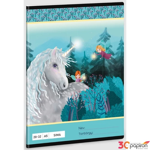Füzet 20-32 A5 sima Ars Una Stardust (5258) 23 unikornis 53612588 prémium minőségű füzet