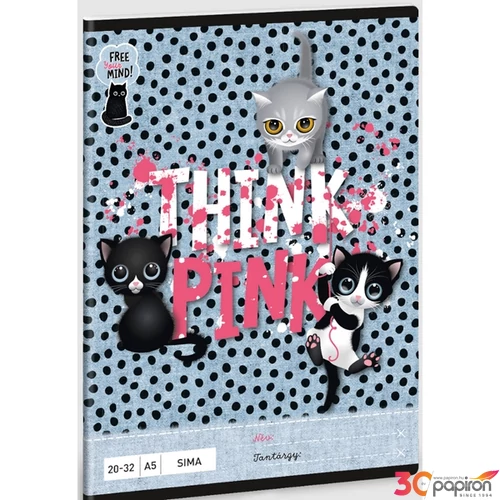 Füzet 20-32 A5 sima Ars Una Think Pink - cicás (5285) 23 53612854 prémium minőségű füzet