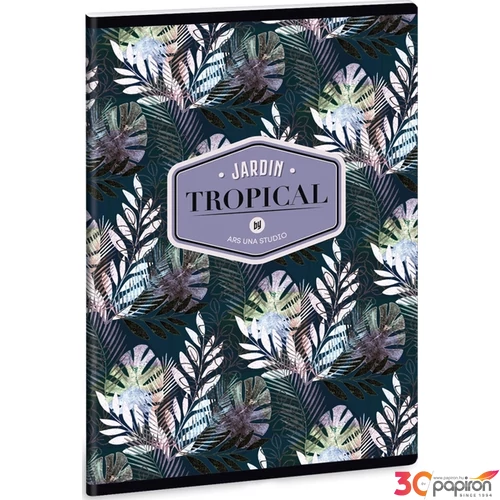Füzet 20-40 A5 sima Ars Una Tropical Palm leaf -pálmalevél 40lap 19' 93159395 prémium minőségű füzet