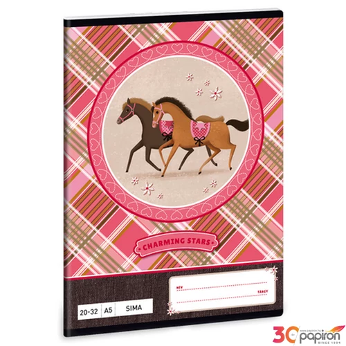 Füzet 20-32 A5 sima Ars Una Charming Stars lovas 18' 93617642 prémium minőségű füzet