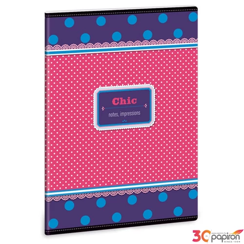 Füzet 20-32 A5 sima Ars Una Chic notes-blue 15 93156981 prémium minőségű füzet