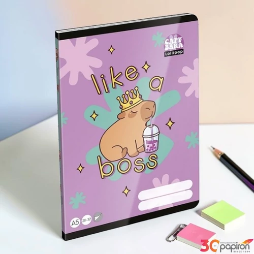Füzet 20-32 A5 sima Lizzy26 Lollipop Capybara 32 Lap 