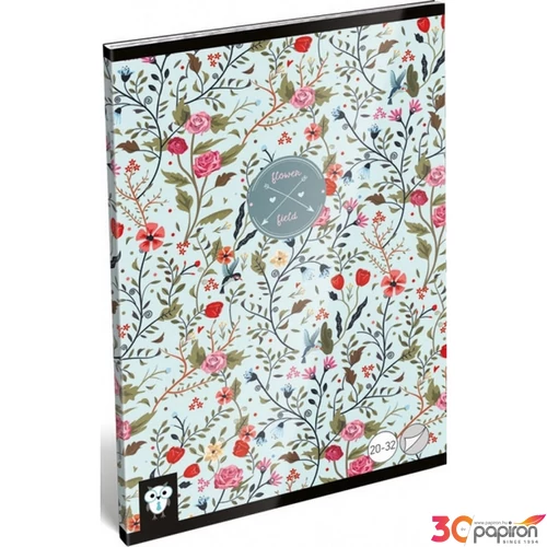 Füzet 20-32 A5 sima Lizzy Kis Bagoly Flower field Lizzy kollekció