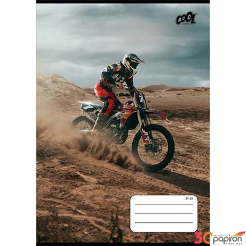 Füzet 21-32 A5 vonalas 32 lap, 4-8. osztály, Cool by Victoria Motocross
