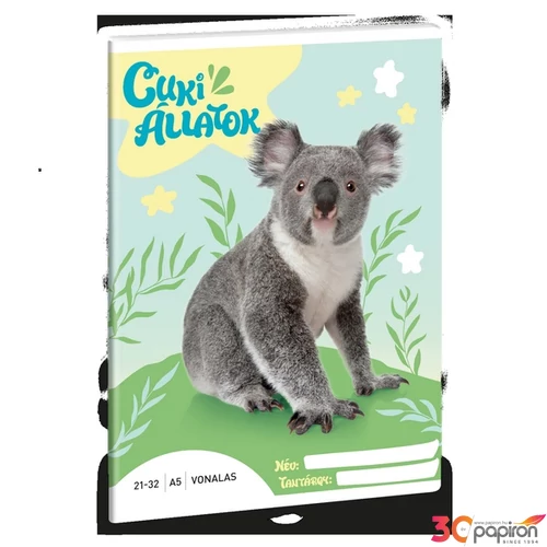 Füzet 21-32 A5 vonalas Ars Una Cuki-Koala (5428) 24 53624284 4-8.osztályig prémium minőség
