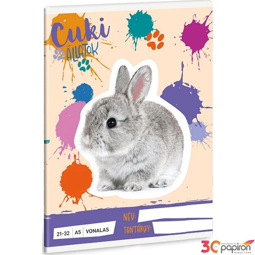 Füzet 21-32 A5 Vonalas Ars Una Cuki-Nyuszi (5497) 25 53624970