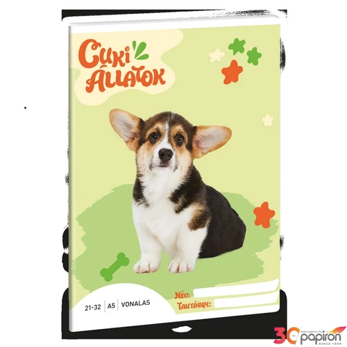 Füzet 21-32 A5 vonalas Ars Una Cuki-Welsh Corgi (5432) 24 53624321 4-8.osztályig prémium minőség