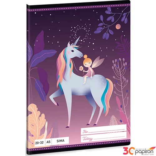 Füzet 21-32 A5 vonalas Ars Una Magic Forest (5045) 21 unikornis 53620453 4-8.osztályig prémium minőség