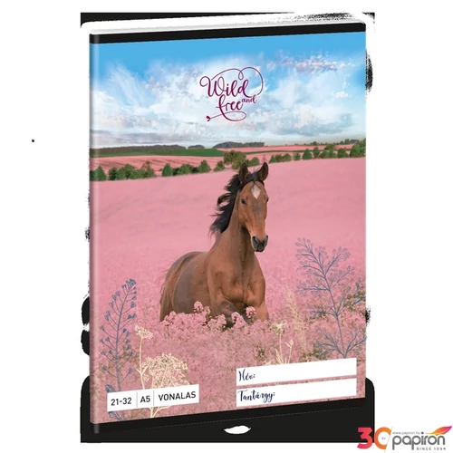 Füzet 21-32 A5 vonalas Ars Una Wild and Free (5359) 24 Ló 53623591 4-8.osztályig prémium minőség