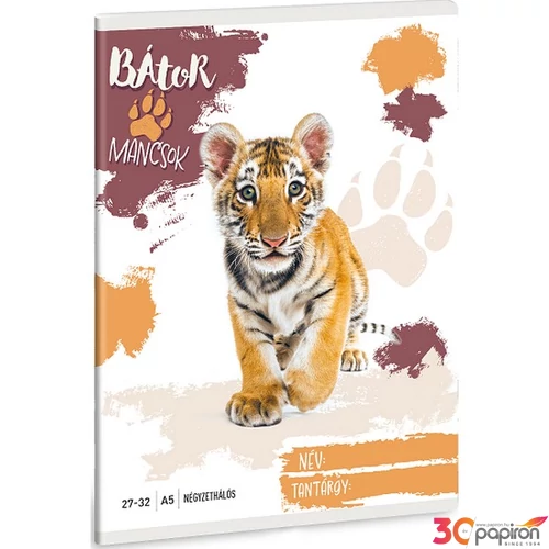 Füzet 27-32 A5 Kockás Ars Una Bátor Mancsok-Tigris (5501) 25 53635013