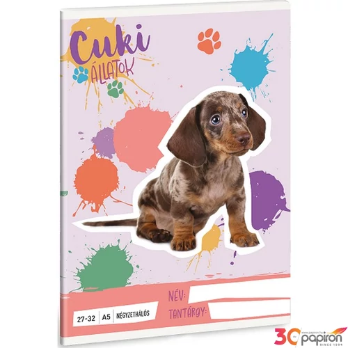 Füzet 27-32 A5 Kockás Ars Una Cuki-Harlekin Tacskó (5496) 25 53634962