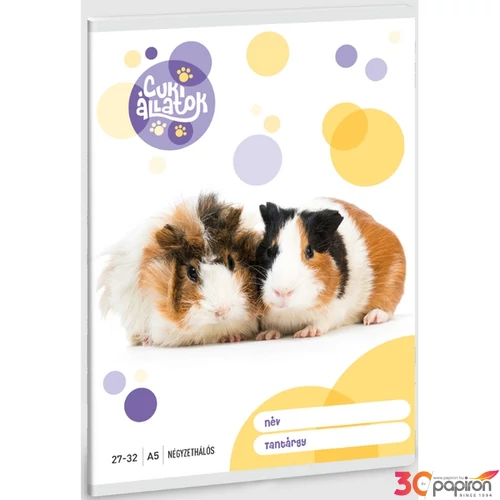 Füzet 27-32 A5 kockás Ars Una Cuki-Tengerimalac (5308) 23 53633088 prémium füzet négyzethálós