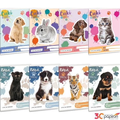 Füzet 27-32 A5 Kockás Ars Una Cuki Állatok (5494) 25 53634948