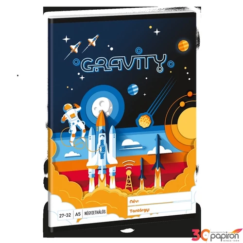 Füzet 27-32 A5 kockás Ars Una Gravity (5367) 24 űrhajó 53633675 prémium füzet négyzethálós
