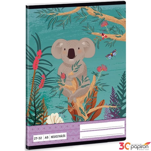 Füzet 27-32 A5 kockás Ars Una Kirra Koala (5044) 21 53630445 prémium füzet négyzethálós