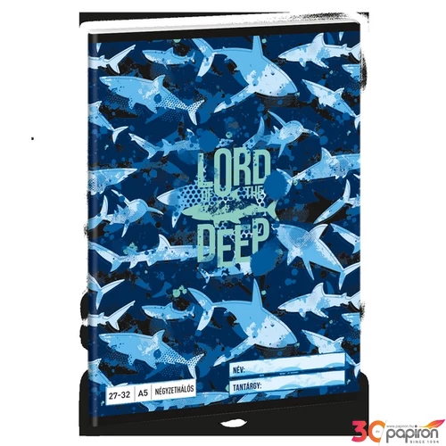 Füzet 27-32 A5 kockás Ars Una Lord of the Deep cápa (5337) 24 53633378 prémium füzet négyzethálós