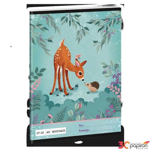 Füzet 27-32 A5 kockás Ars Una My Secret Garden (5339) 24 őzike 53633392 prémium füzet négyzethálós