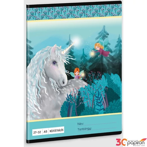 Füzet 27-32 A5 kockás Ars Una Stardust (5258) 23 unikornis 53632586 prémium füzet négyzethálós