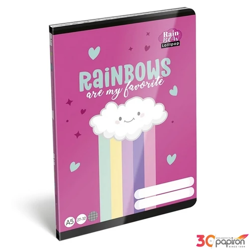 Füzet 27-32 A5 kockás Lizzy26 Lollipop Rainbow 32 Lap 