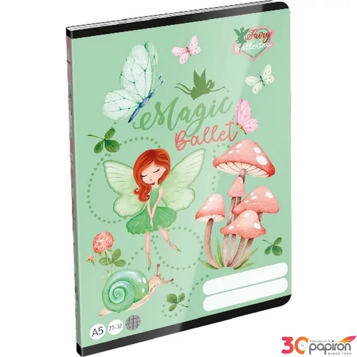Füzet 27-32 A5 kockás Lizzy Fairy Ballerina Dance Lizzy kollekció