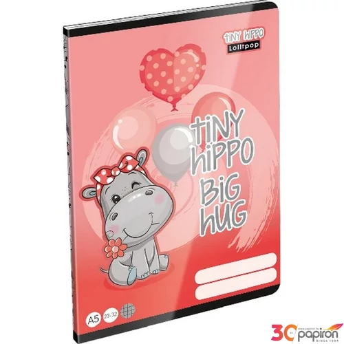 Füzet 27-32 A5 kockás Lizzy Lollipop Tiny Hippo Lizzy kollekció