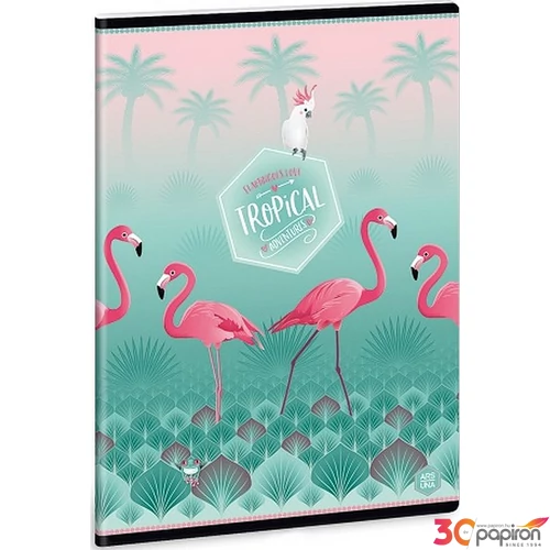 Füzet 27-40 A5 kockás Ars Una Pink Flamingós (868) 40lap 18' 93149402 prémium füzet négyzethálós