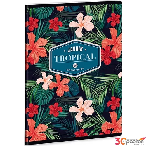 Füzet 27-40 A5 kockás Ars Una Tropical wildb lume - virágos 40lap 19' 93149204 prémium füzet négyzethálós