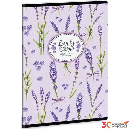 Füzet 27-32 A5 kockás Ars Una lavender - virágos 17 Levendula 93148320 prémium füzet négyzethálós