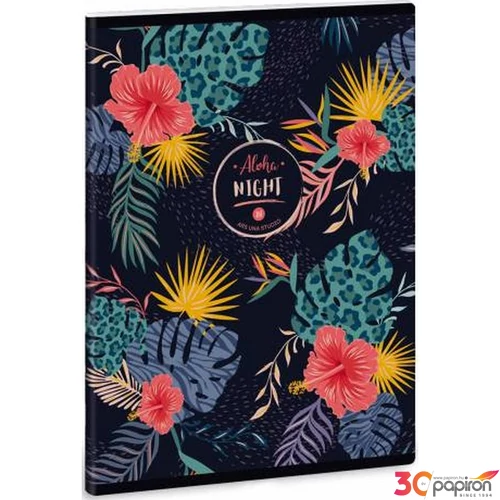 Füzet 27-40 A5 kockás Ars Una Extra kapcsos Aloha Night 21' 53140883 prémium füzet négyzethálós