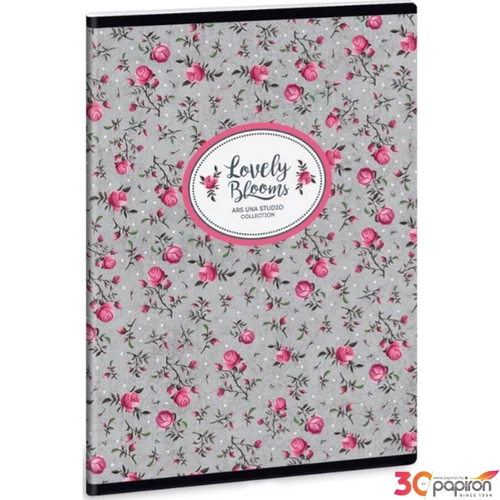 Füzet 27-40 A5 kockás Ars Una Pink roses (866) 40lapos 18' 93148665 prémium füzet négyzethálós