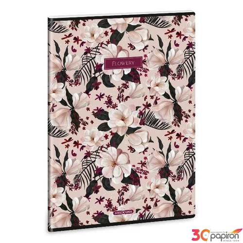 Füzet 81-40 A4 vonalas Ars Una Extra kapcsos Flowery pink(5375)24 53113757 A/4 vonalas 40lapos 75gr-os füz