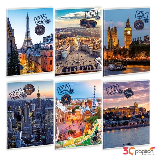 Füzet 80-40 A4 sima Ars Una Cities Of The World 53802231 A/4 sima füzet 40lapos 75gr-os