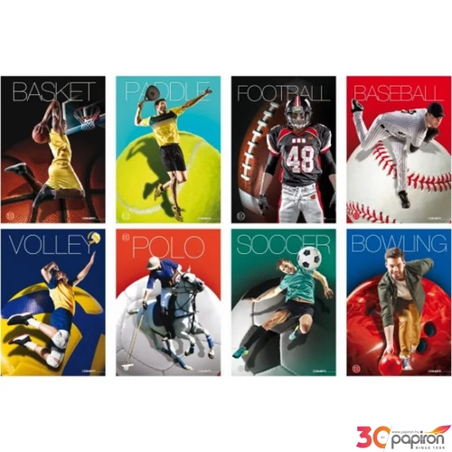 Füzet A4 Blasetti vonalas 100G 38Lap Sport100 7878 fóliázott extra minőségű