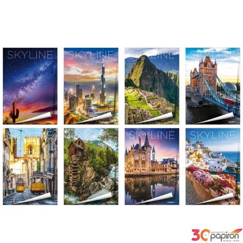 Füzet A4 Blasetti vonalas 80g 42 lapos Skyline Keményfedeles