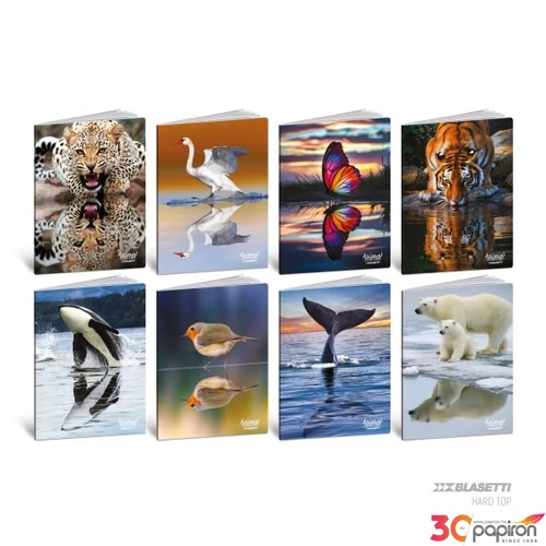 Füzet  A/4 BLASETTI vonalas Animal Mirror Ht 2025 42L Kemény Fedeles9057