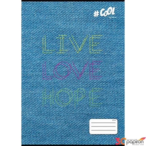 Füzet A4 kockás 32 lapos COOL BY VICTORIA, Live-love-hope 87-32 ISVFC85