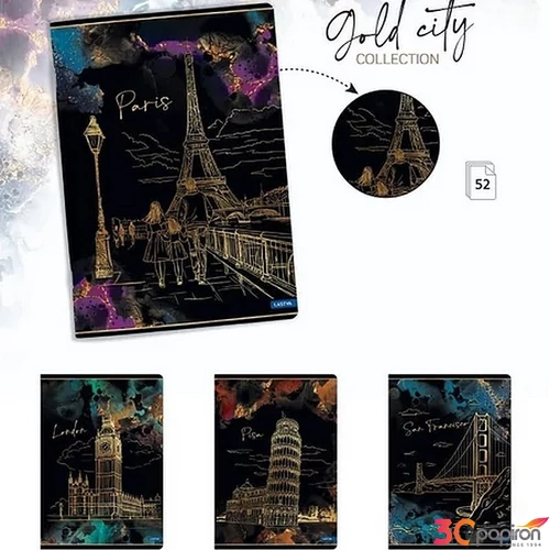 Füzet A4 kockás 52lap A/4 Gold City '25 
