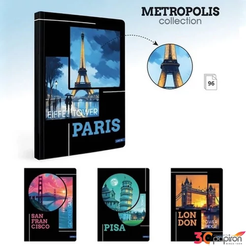 Füzet A4 kockás 96lap A/4 METROPOLIS '25 