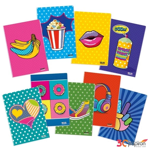 Füzet A4 kockás Blasetti 100g kemény fedeles 50l POP ART 8513