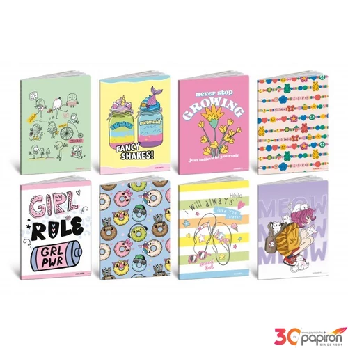 Füzet A4 kockás Blasetti 80g kemény fedeles 42l KID GIRL 
