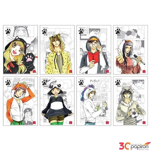 Füzet A4 kockás Pigna Animal Spirit 42 lapos vegyes minták