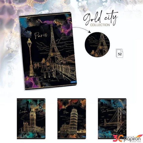 Füzet A4 vonalas 52lap A/4 Gold City 