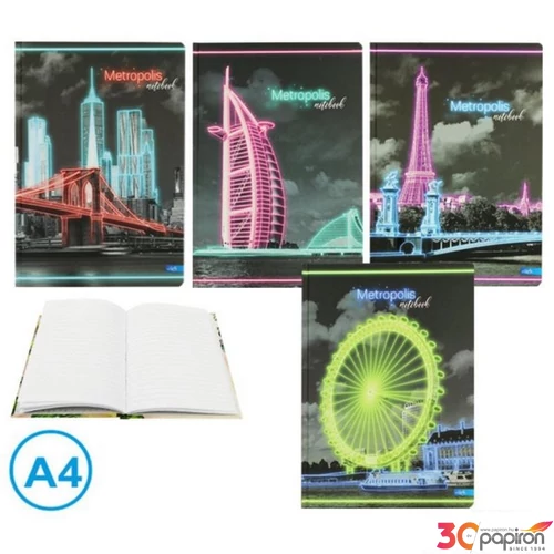 Füzet A4 vonalas 96lap A/4 METROPOLIS '25 