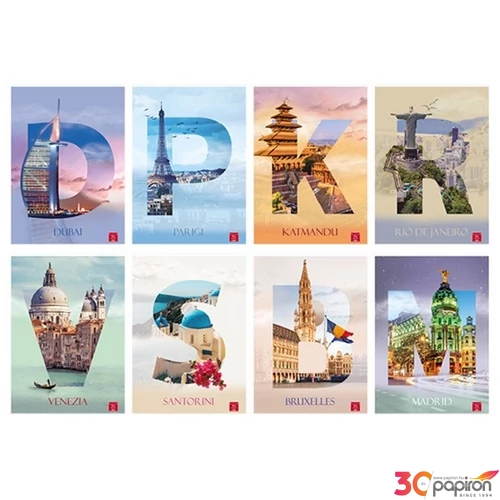 Füzet A4 vonalas Pigna Dream Cities 42 lapos vegyes minták