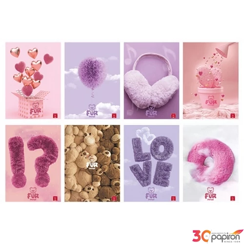 Füzet A4 vonalas Pigna Fur Passion 50 lapos vegyes minták