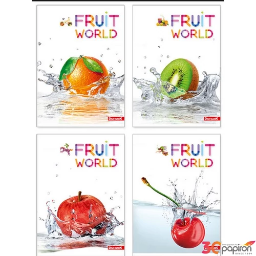 Füzet A5 Dan-Mark kockás Fruit World, 60lap, fóliázott 038502 a minta szabadon nem választható