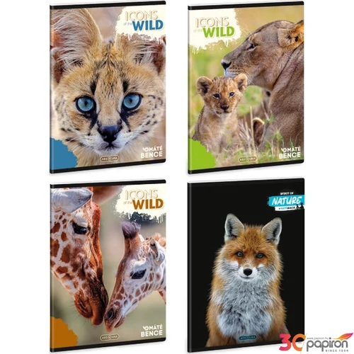 Füzet A5 kockás Ars Una Icons of the Wild (5495) 25' 